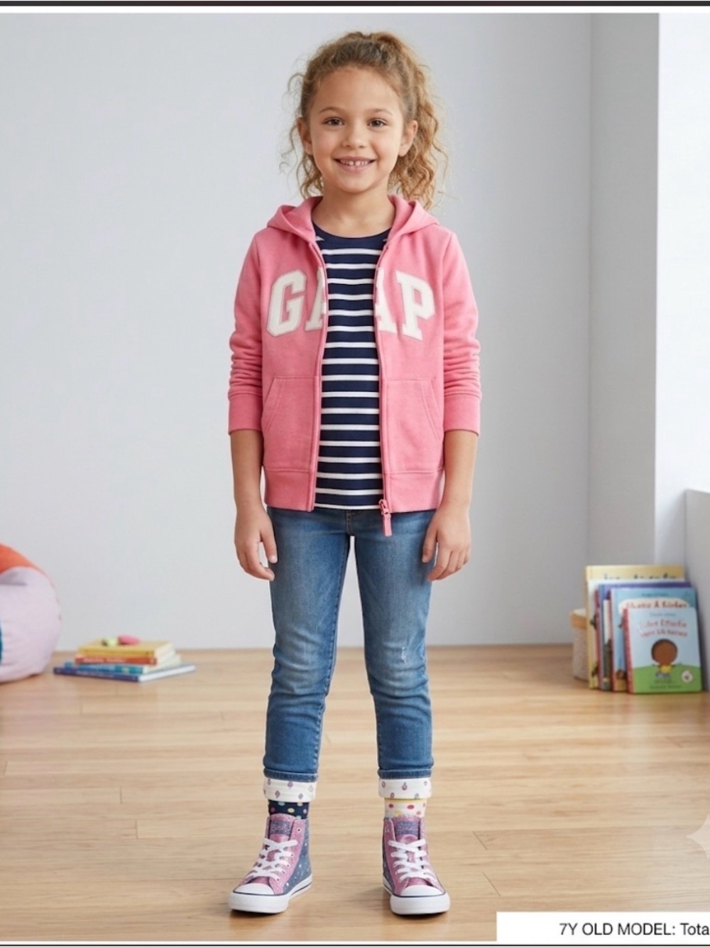 Gap Kids Hooded Jacket Size Small 6-7. Pink